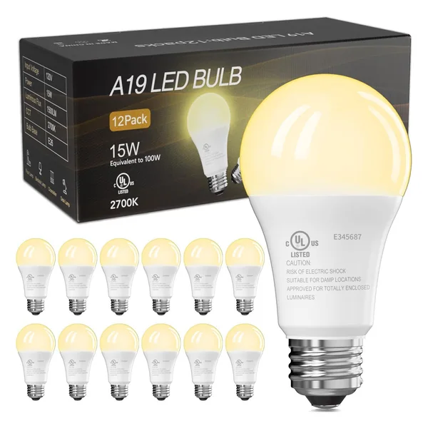 TJOY A19 LED Light Bulb, 100W Equivalent