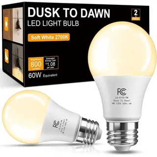 TJOY Dusk-to-Dawn A19 LED Bulb, 2700K