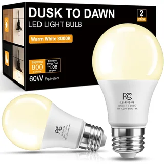 TJOY Dusk-to-Dawn A19 LED Bulb, 3000K