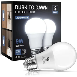 TJOY Dusk-to-Dawn A19 LED Bulb, 5000K