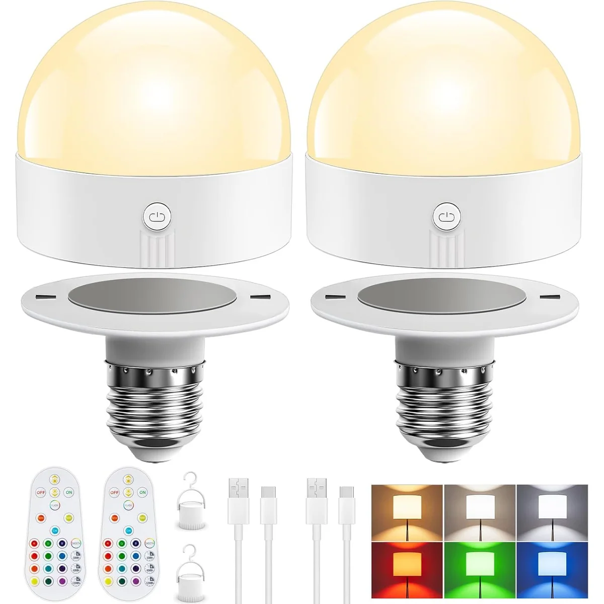 TJOY Rechargeable LED Light Bulb with Remote
