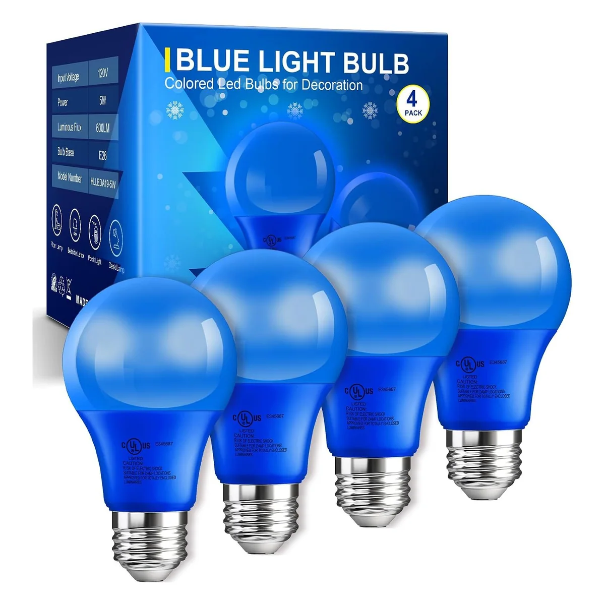 TJOY Colored A19 LED Light Bulb, Blue