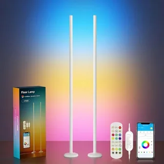 TJOY RGB Corner Floor Lamps, 2-Pack