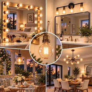 G25 Dimmable Filament Globe Bulb, 500 Lumens, thumbnail 4