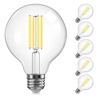 TJOY G25 Dimmable Filament Globe Bulb, 500 Lumens, 3000K