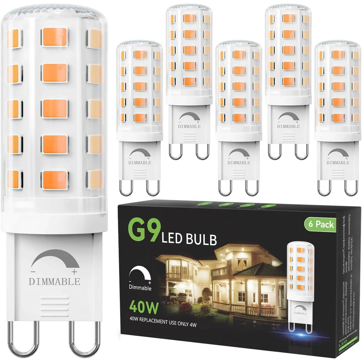 TJOY G9 Dimmable LED Bulb, 40W Equivalent, Soft white 2700K