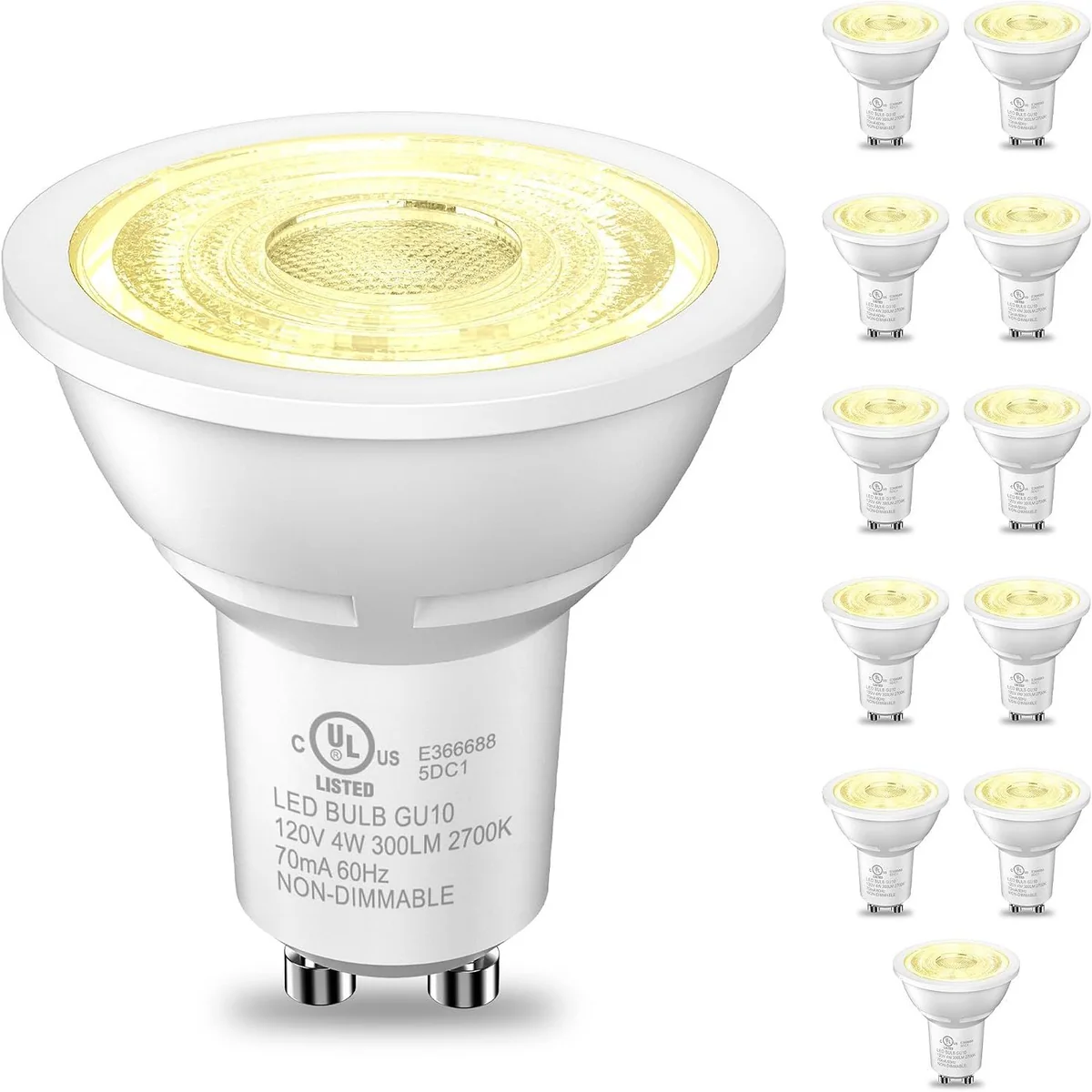 TJOY GU10 LED Spot Bulb, 4W, Soft white 2700K