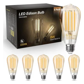 TJOY ST58 Edison Filament LED Bulb, 60W Equivalent, 2200K