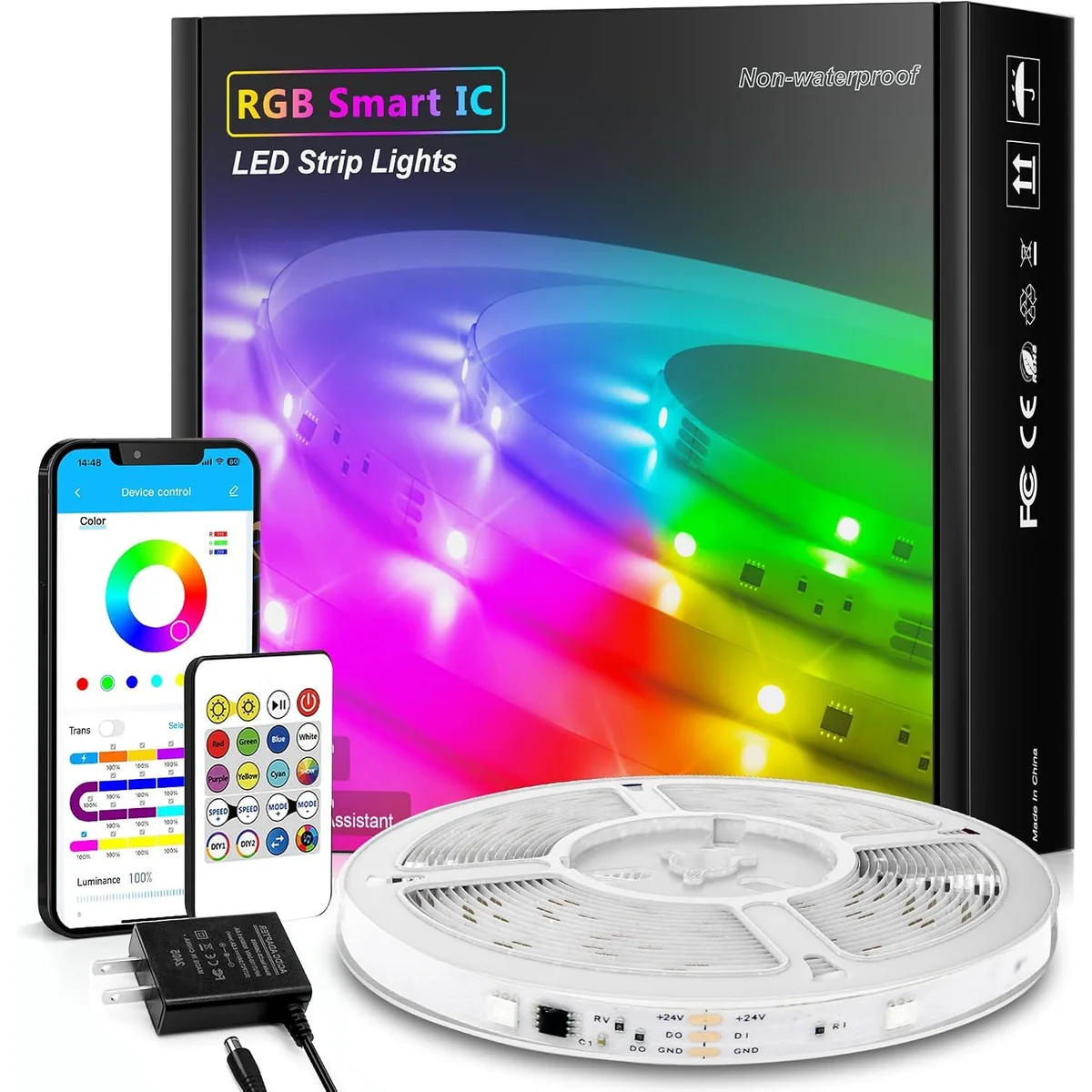TJOY RGB+IC Wi-Fi LED Strip Lights, 16.4 ft, 16.4 ft