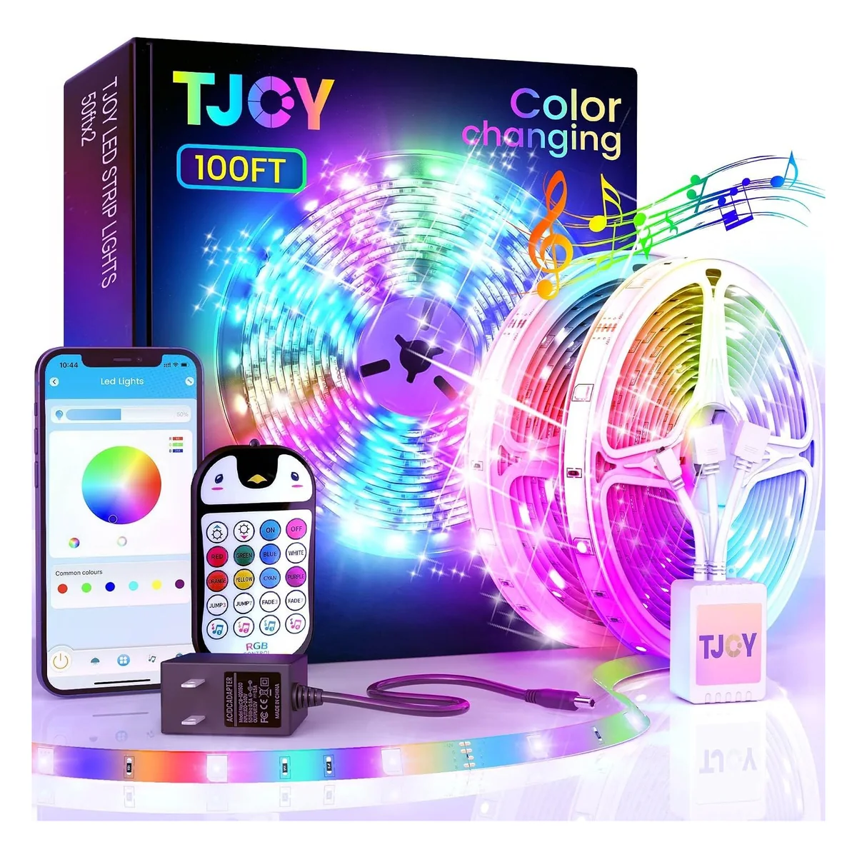 TJOY Kids Bluetooth LED Strip Lights, 100 ft, 100 ft